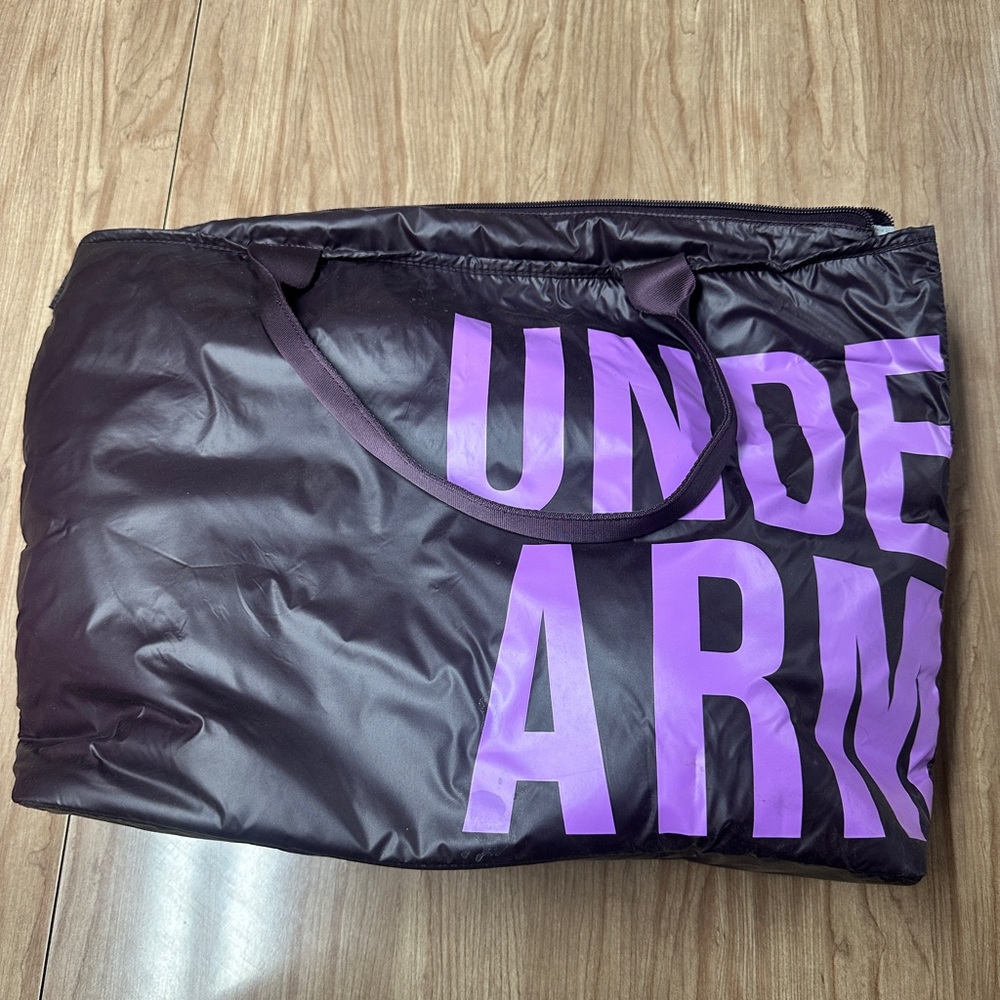 Under Armour Black Tote with Purple Lettering